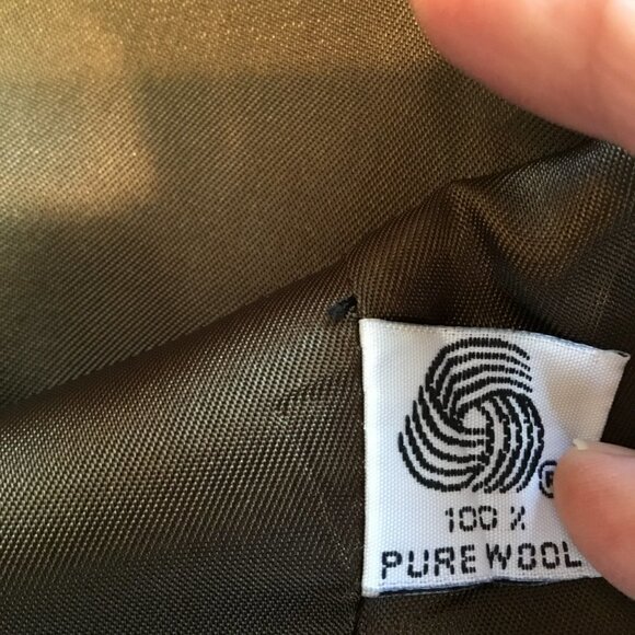 Jones New York Blazer Women's Sz 12 100% Wool Olive Green Fully Lined 2 Button - Picture 4 of 11